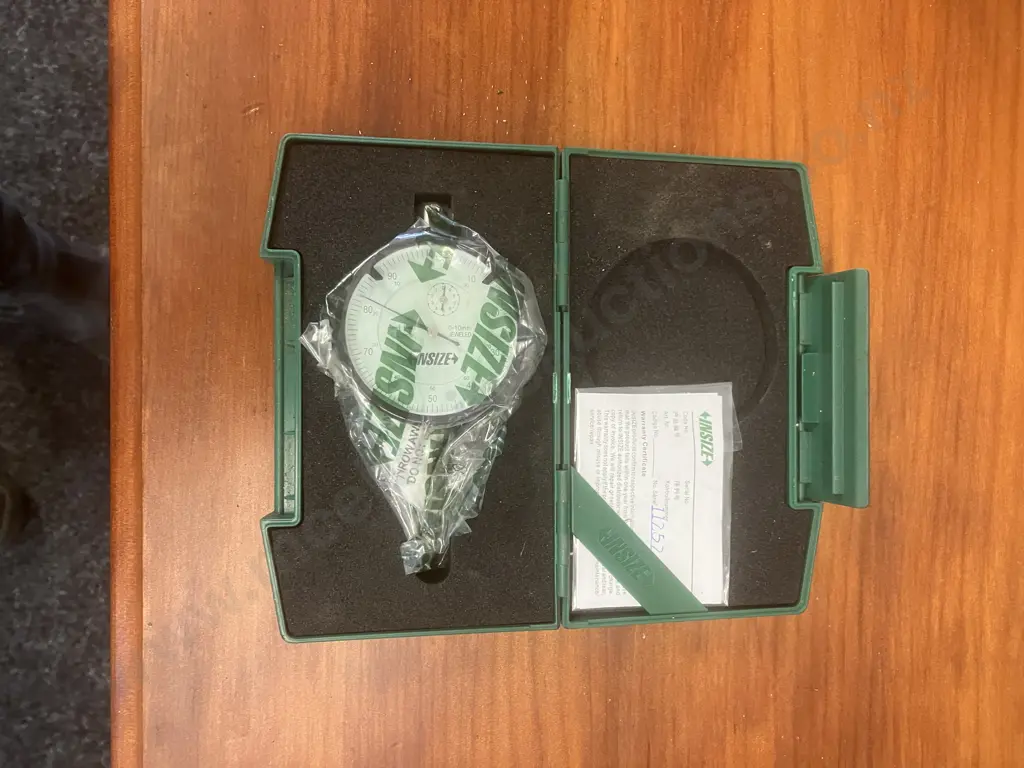 Unused Insize 2308-10A Metric Dial Indicator With Jewelled Bearing, Range 10mm, Graduation 0.01mm, In Case Image 1++