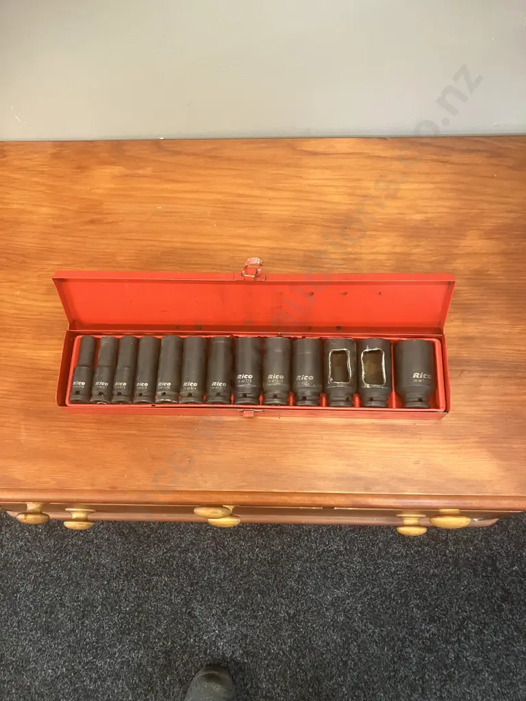 Rico Tools Deep Reach Impact Cr-Mo Socket Set 1/2" Drive - 13 Piece 7/16 - 1 1/4" (Two Sockets As Shown) Image 1++
