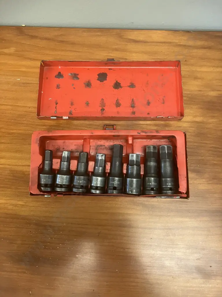 1/2" Drive Metric InHex Impact Bit Socket Set - 11,12,13,14,15,17,19mm Cr-Mo & Koken 4012M-60 InHex Bit Socket 17mm Image 1++