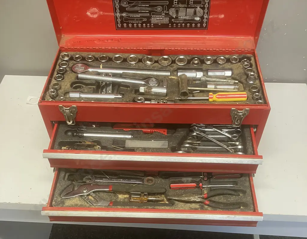 Red Steel Toolbox & Tools Image 1++