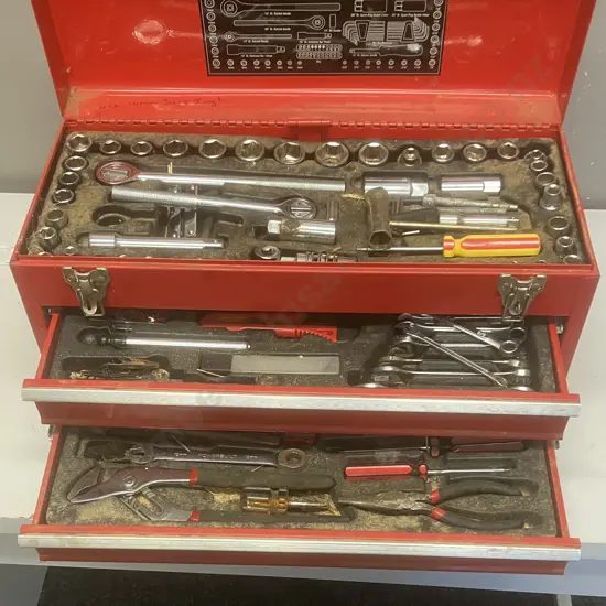 Red Steel Toolbox & Tools