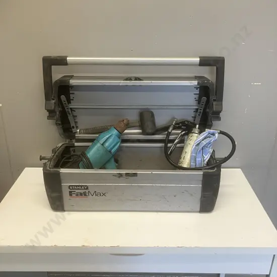 Stanley FatMax Toolbox, Handle Rotates To Lock, Lid Strap For Level,  Electric Drill, Grease Gun, Rubber Hammer