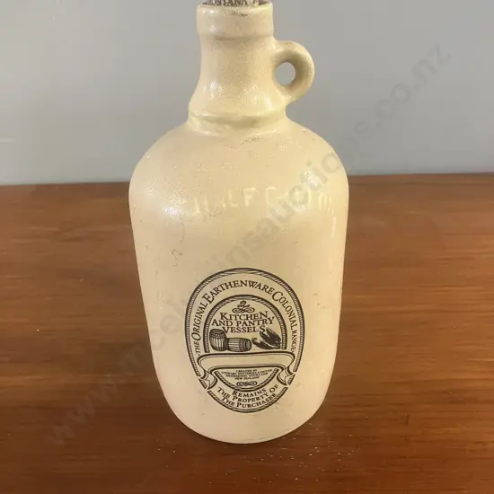 Stewart Pottery Earthenware Half Gallon Bottle. H23cm