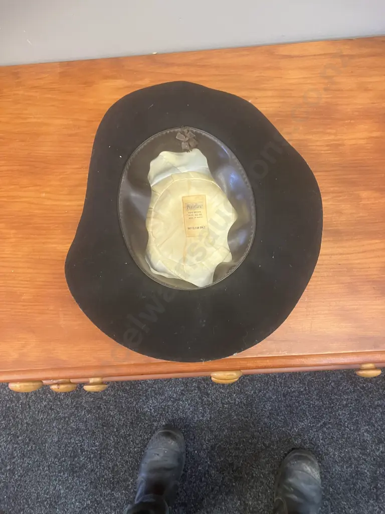 Vintage Fairline Fedora Western Hat 100% Wool Size 62 / XL - Made In Macau Image 1++