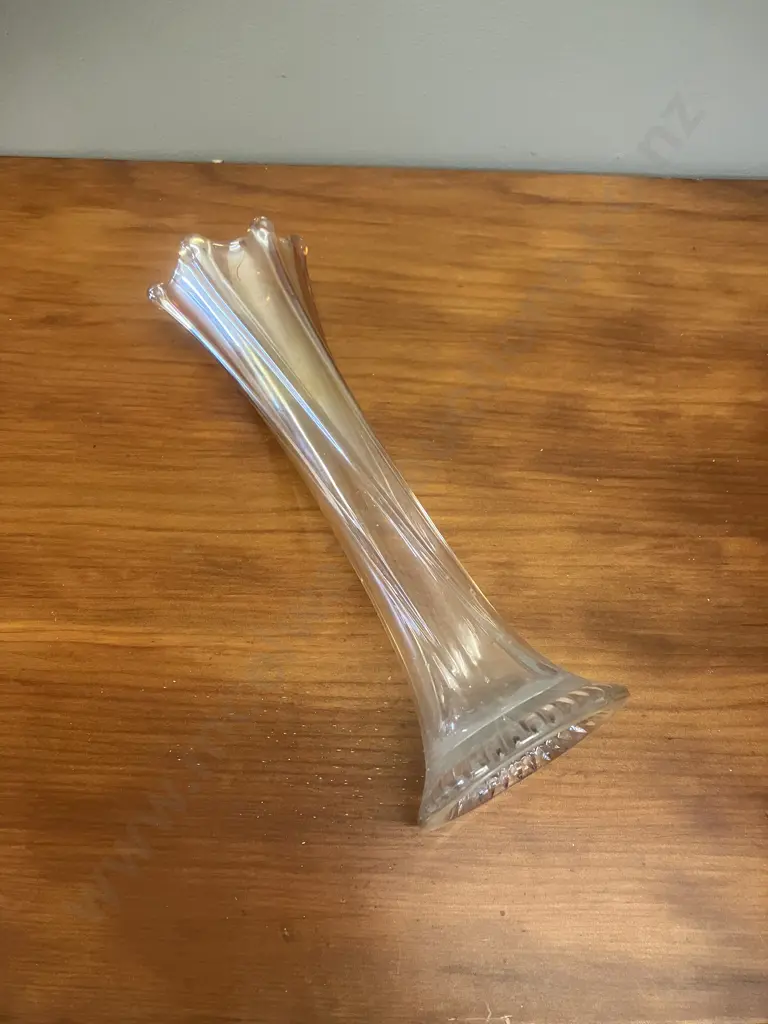 Vintage Marigold Carnival Glass Vase. H31cm Image 1++