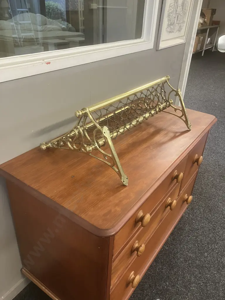 Polished Brass Railways Luggage Rack. 64.5 x .5cm Image 1++