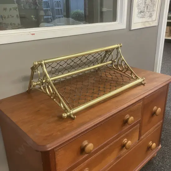 Polished Brass Railways Luggage Rack. 64.5 x .5cm