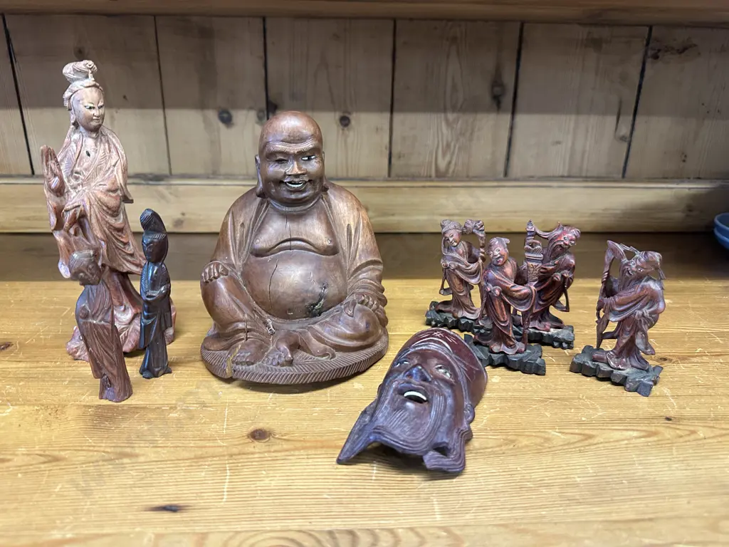 Selection Of Carved Wooden Figurines (as found) Image 1++
