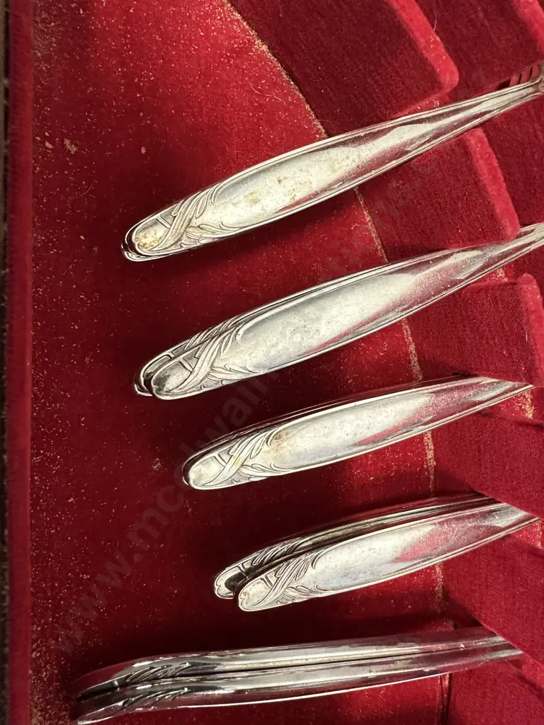 ASHBERRY of Sheffield 'De MILO' Pattern 44 Piece Cutlery Set in Wooden Canteen Image 1++