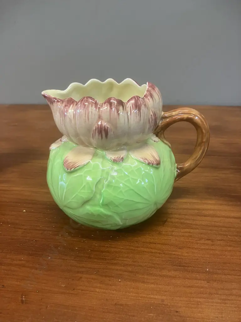 Shorter & Son (England) Water Lily Creamers, Sugar Bowl & Lidded Preserve Pot  c1930s Image 1++