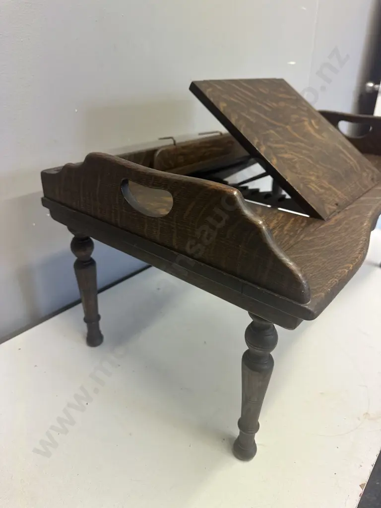 Antique Oak Portable Tray With Bookstand 31x61x37cm. Image 1++