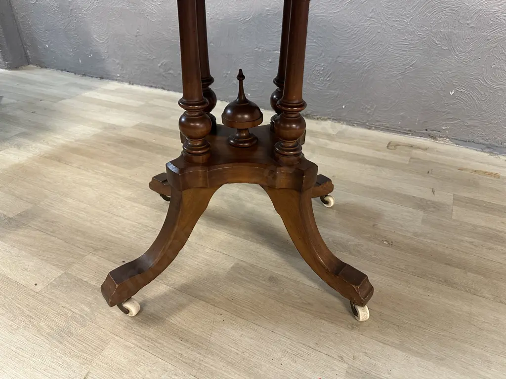 Oval Parlour Table Pedestal Base With Ceramic Castors 73x131x93cm. Image 1++