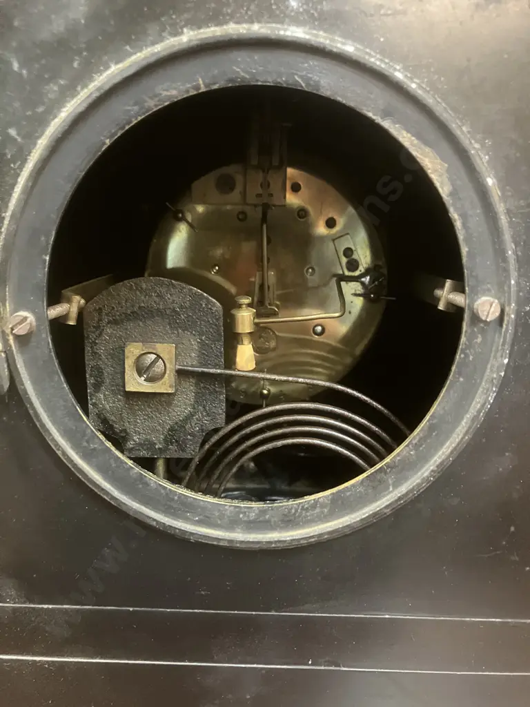 Antique 19th Century French Japy Freres Black Slate Mantel Clock. Paris Medaille d’Honneur. With Pendulum, No Key Image 1++