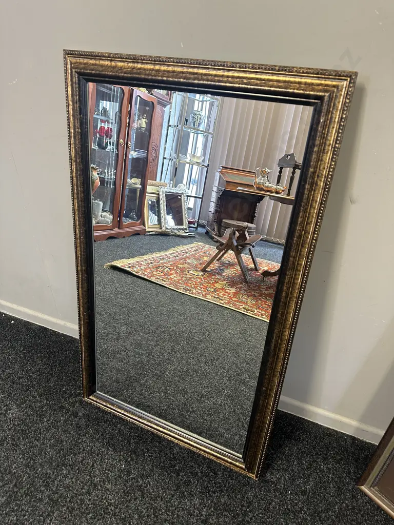 Living & Co Rectangular Gilt Frame Mirror. 100 x 60cm Image 1++