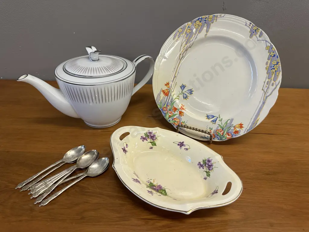 Assorted China Items Including Noritake Teapot, Epns Teaspoons Etc Image 1++