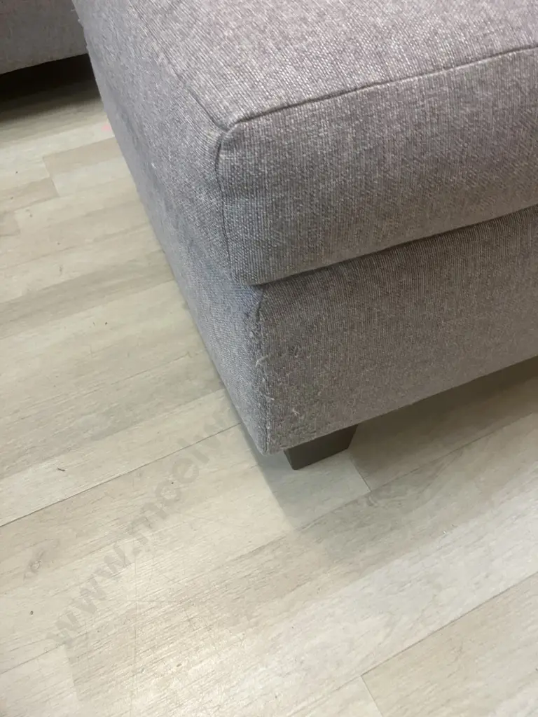 Lounge Suite - 3 Seater + 2 Seater With Ottoman In Grey Fabric Image 1++