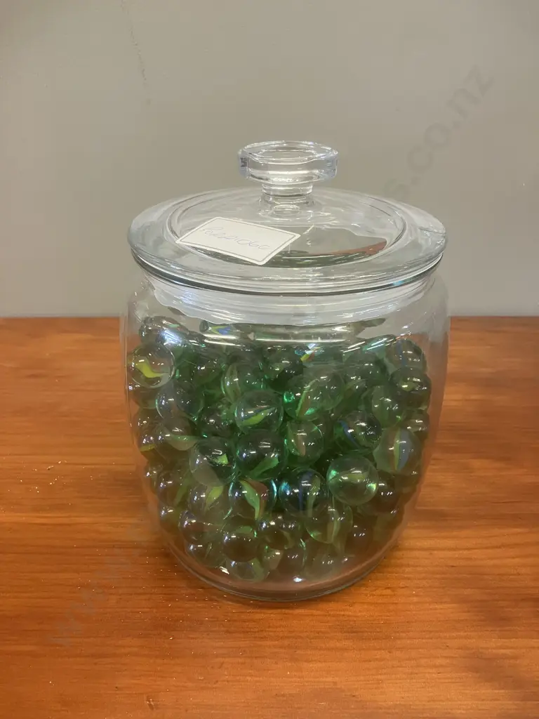 Glass Jar With Marbles Image 1++