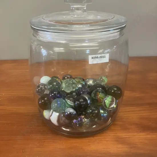 Glass Jar With Marbles