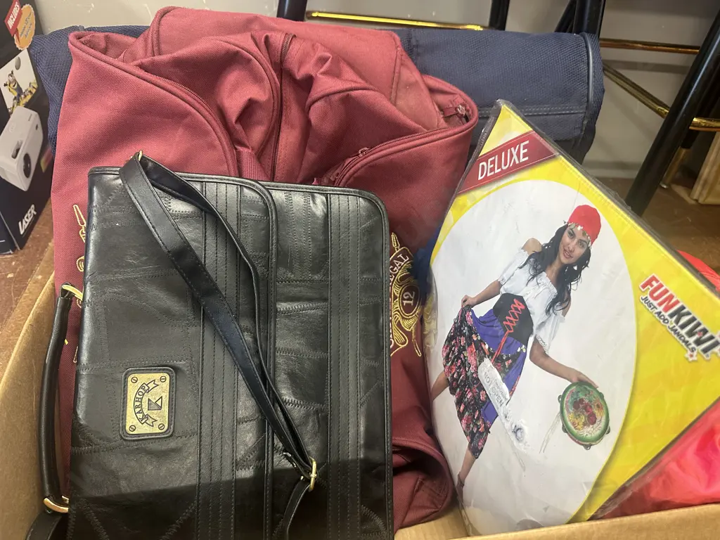 Box Lot Including Suit Bag, Laptop Bag & Dress Ups Image 1++