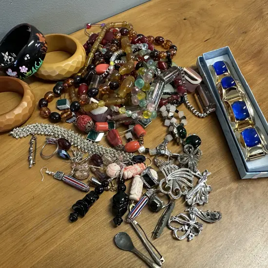 Selection Of Costume Jewellery Including Necklaces, Bangles Etc