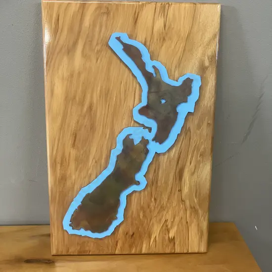 New Zealand Map Raised Wall Art. 39 x 26cm