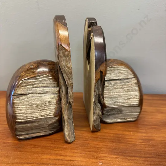 Polished Vintage  Wooden Bookends H20cm.