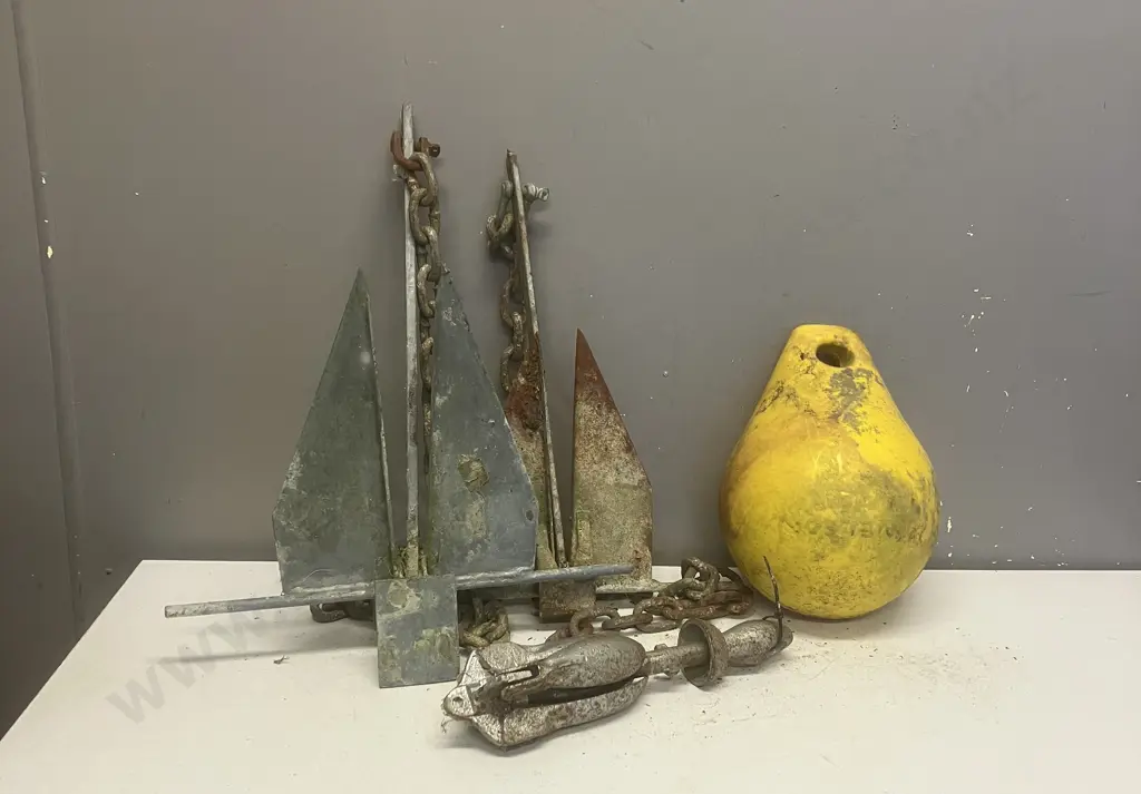 Yellow Buoy & 3 x Anchors Image 1++