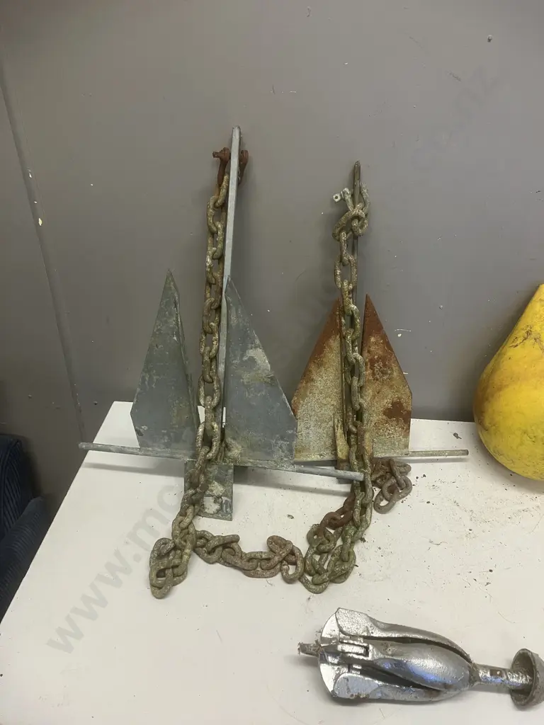 Yellow Buoy & 3 x Anchors Image 1++