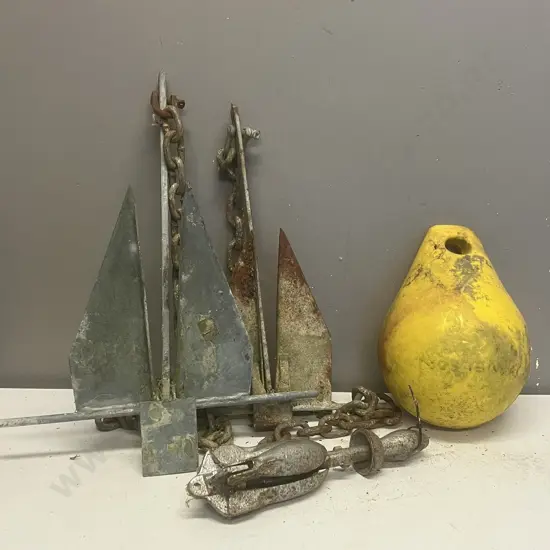 Yellow Buoy & 3 x Anchors