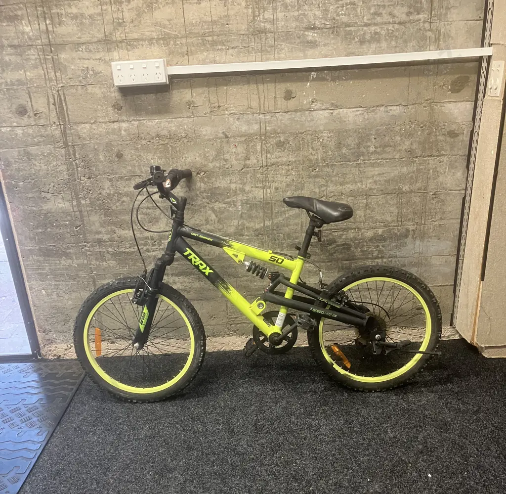 50cm Trax Dirt Burner Dual Suspension Bike, 7-Speed Image 1++