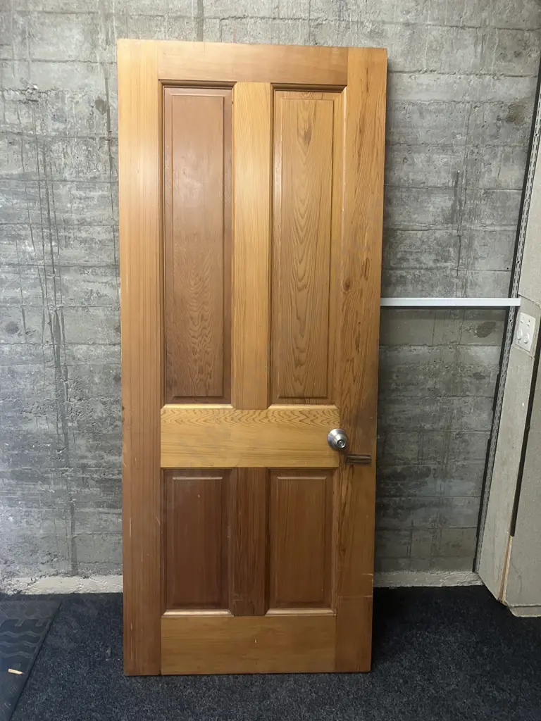 Wooden Door With Handle & Key. H198 W81 D4cm Image 1++