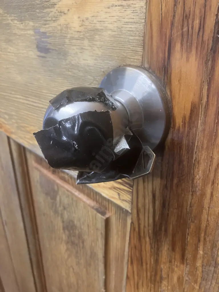 Wooden Door With Handle & Key. H198 W81 D4cm Image 1++