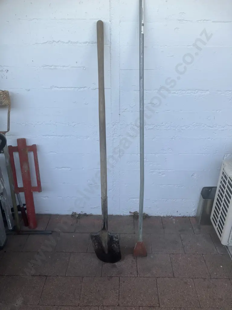 Wooden Handle Square Mouth Shovel & Pick, Steel Handle Rammer & Large Saw Image 1++