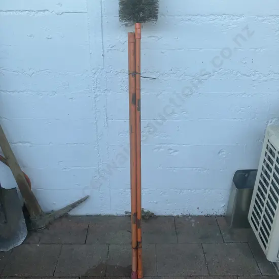 Flue Chimney Cleaning Brush. 1.2m With 3 Extensions, 15cm Brush Head
