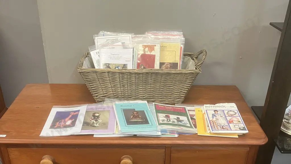 Assorted Patterns In Cane Basket Image 1++