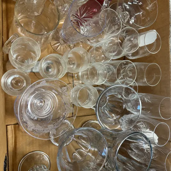 Assorted Crystal & Glassware Including Stuart Etc