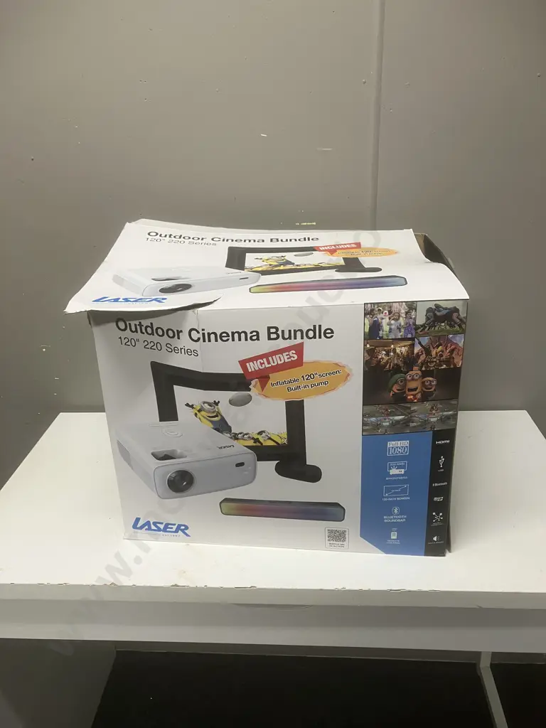 Laser Outdoor Cinema Bundle 120" 220 Series Includes Inflatable 120" Screen Image 1++