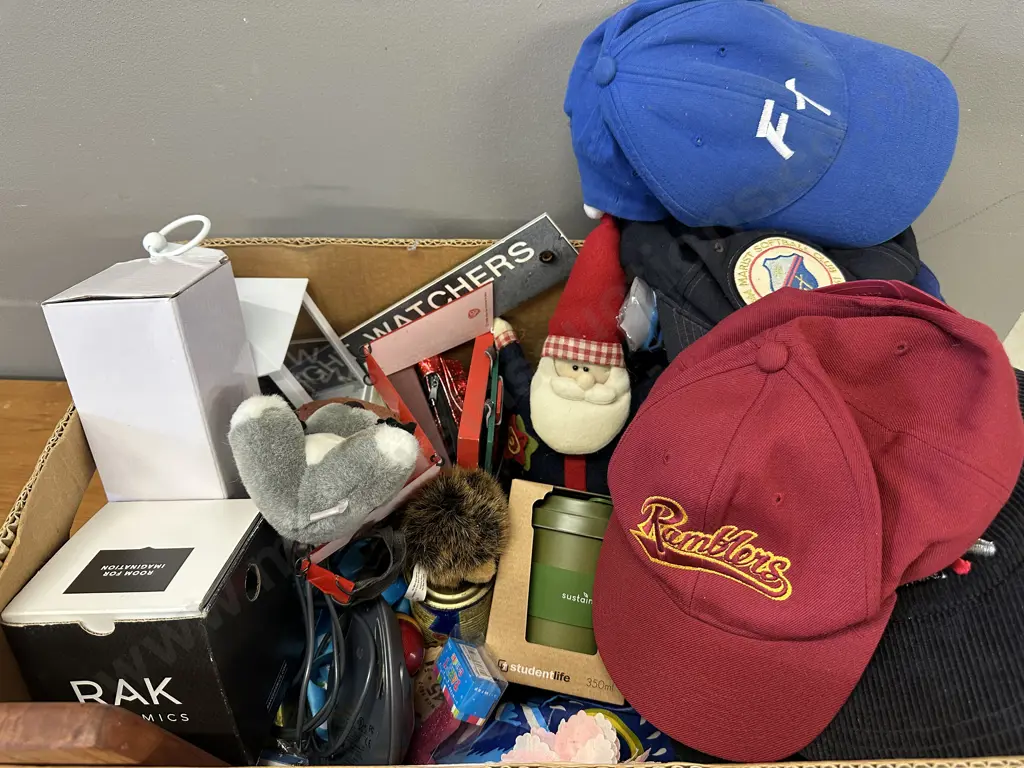 Assorted Vintage Items Including Caps, Xmas Items Etc Image 1++