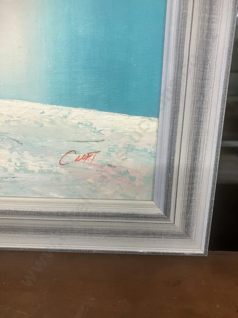 Oil Painting of a Mediterranean Scene Signed C.Loft. 62 x 72.5cm Image 1++