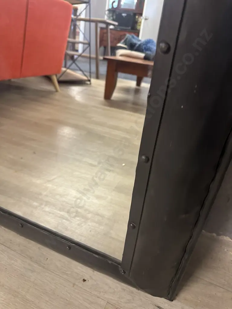 Heavy Steel Framed Mirror. H167 W86 D7.5cm Image 1++