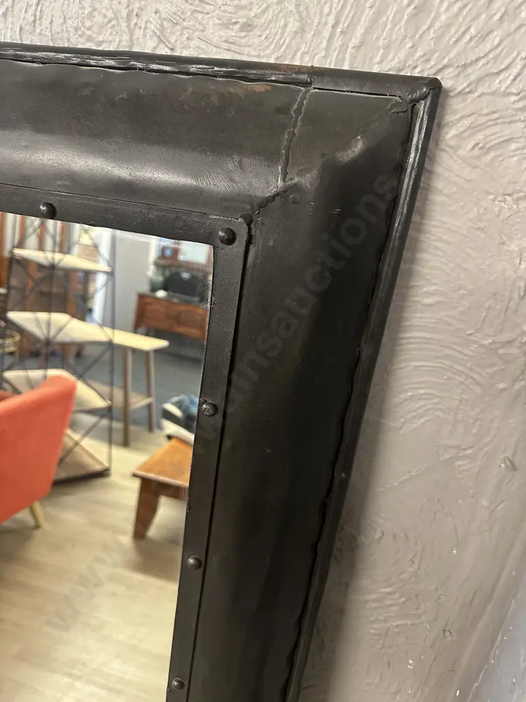 Heavy Steel Framed Mirror. H167 W86 D7.5cm Image 1++