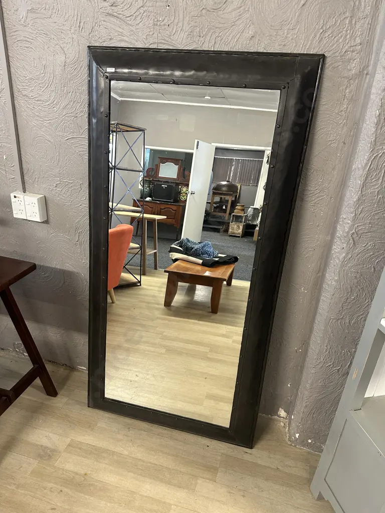 Heavy Steel Framed Mirror. H167 W86 D7.5cm Image 1++