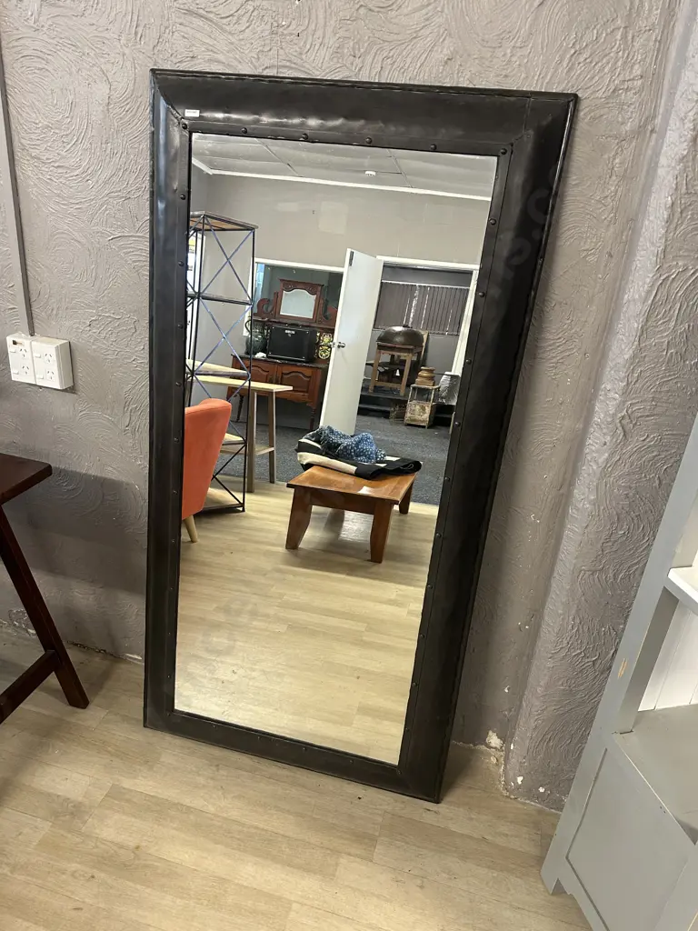 Heavy Steel Framed Mirror. H167 W86 D7.5cm Image 1++