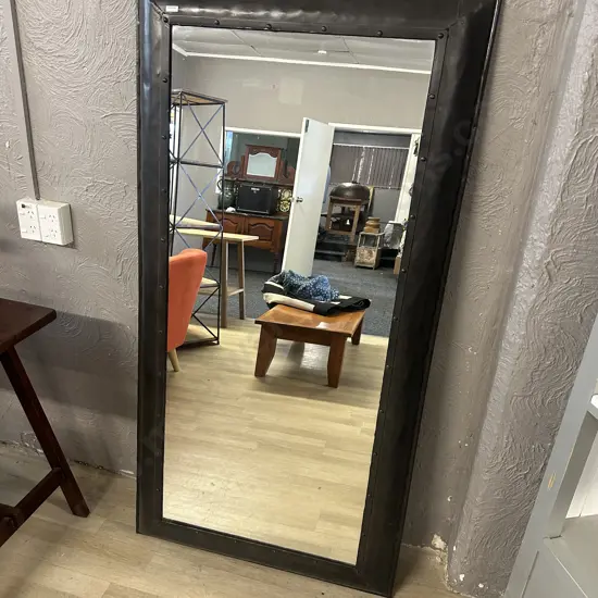 Heavy Steel Framed Mirror. H167 W86 D7.5cm