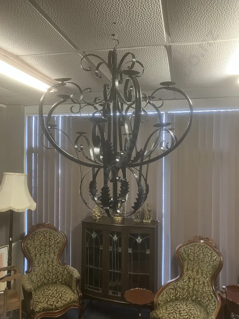 12 Candle Black Steel Candelabra 100x90cm. Image 1++