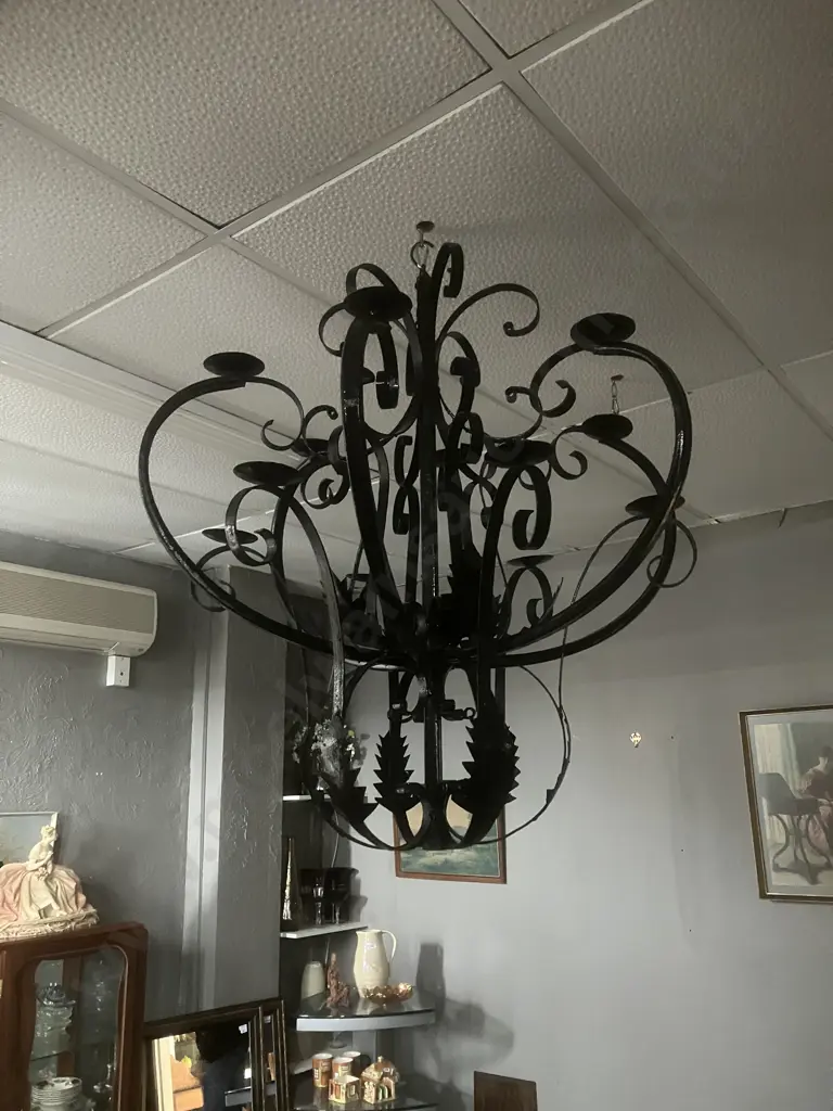 12 Candle Black Steel Candelabra 100x90cm. Image 1++