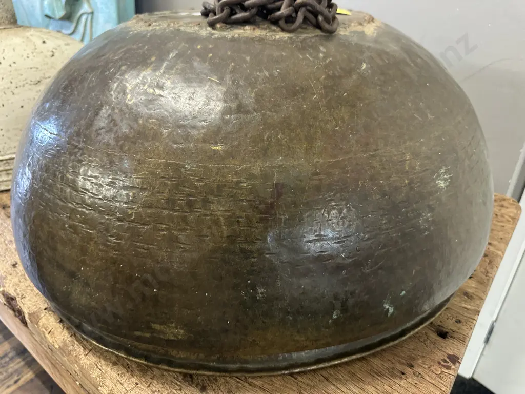 Large Brass Lampshade. 33 x 63cm Image 1++