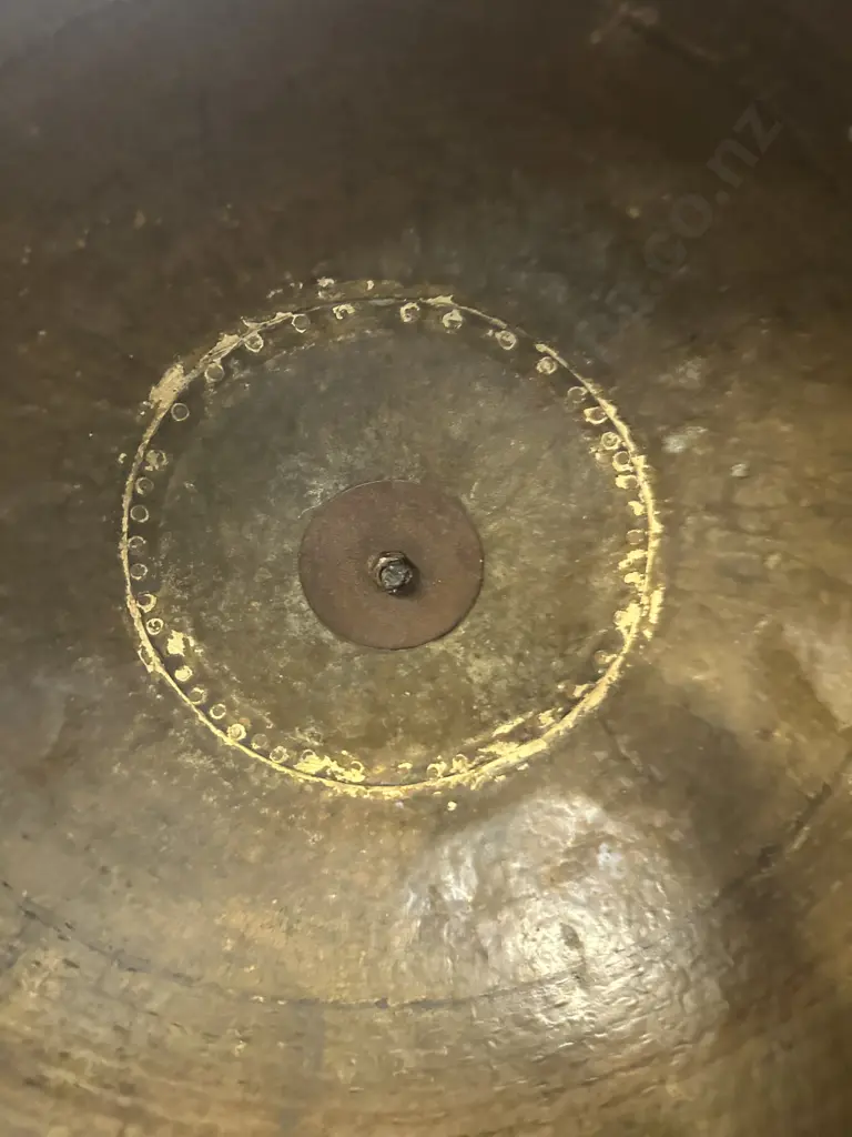 Large Brass Lampshade. 33 x 63cm Image 1++