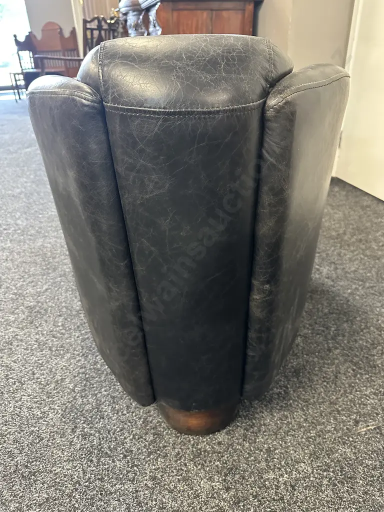 Modernist Black Leather Chair 'Artsome' Imported By Rembrant Image 1++