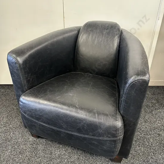 Modernist Black Leather Chair 'Artsome' Imported By Rembrant